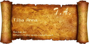 Tiba Anna névjegykártya